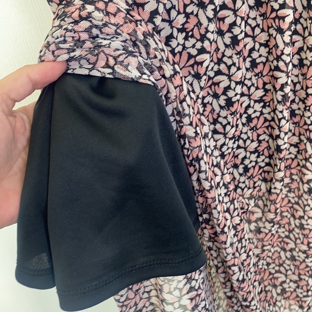 AUW - NWT Floral Black And Pink Lined Maxi Dress Size L - Picture 11 of 14